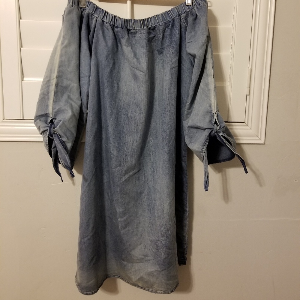 Off the shoulder Jean Dress